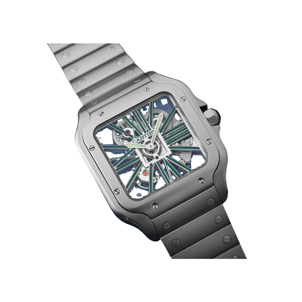 Santos de Cartier Large Skeleton/Green - Image 4