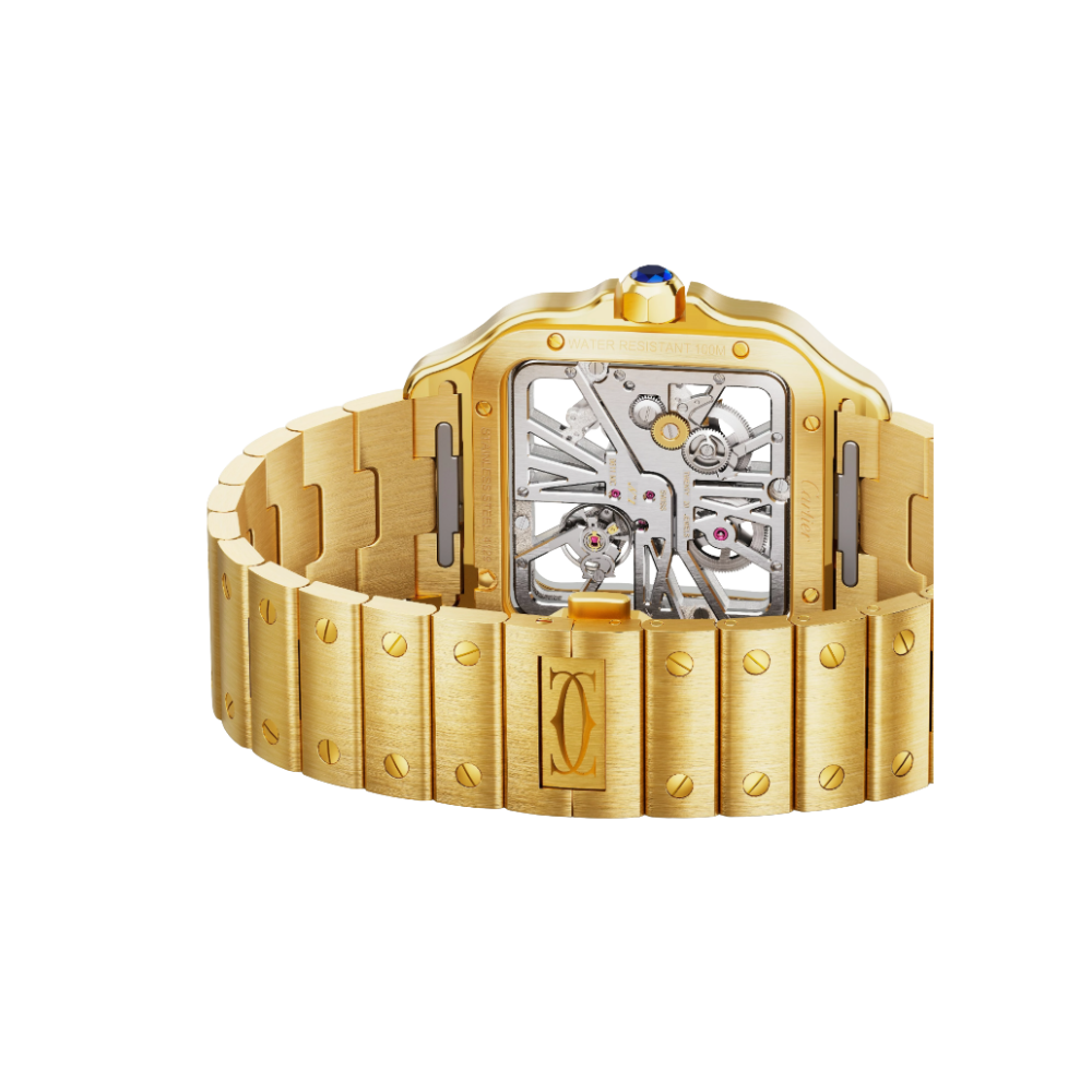 Santos de Cartier Large Skeleton Yellow Gold - Image 4