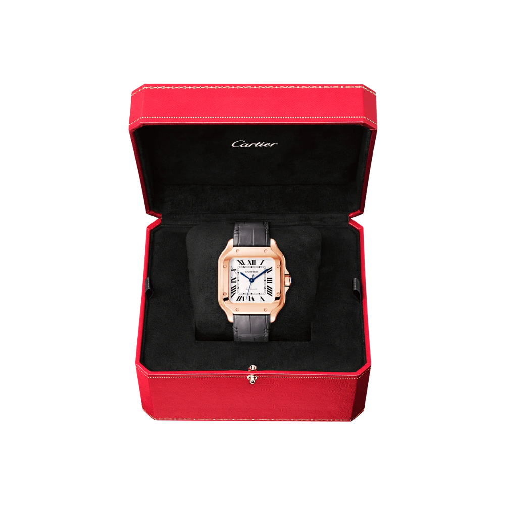 Santos de Cartier Medium Automatic Gold Watch - Image 6